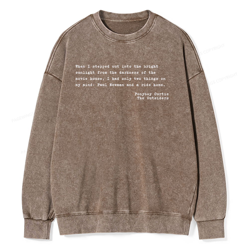Pagewings When I Stepped Out Into The Bright Unisex Washed Sweatshirt