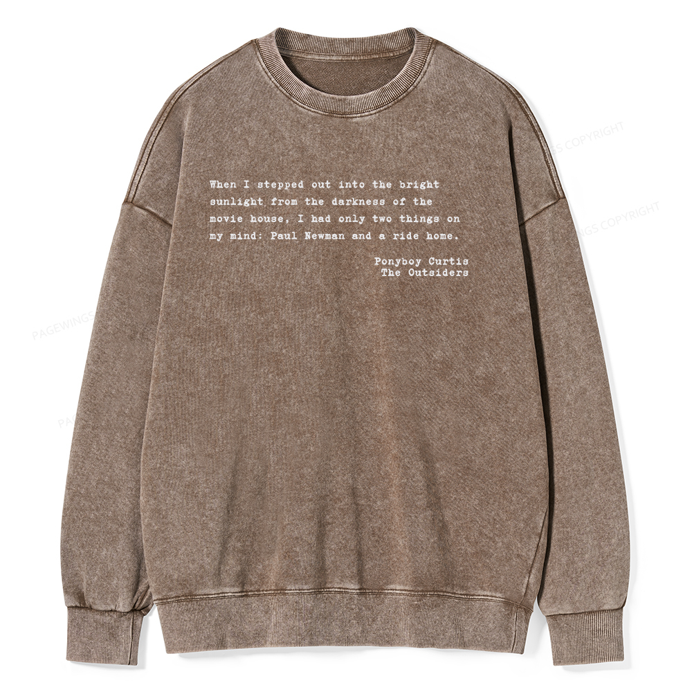 Pagewings When I Stepped Out Into The Bright Unisex Washed Sweatshirt