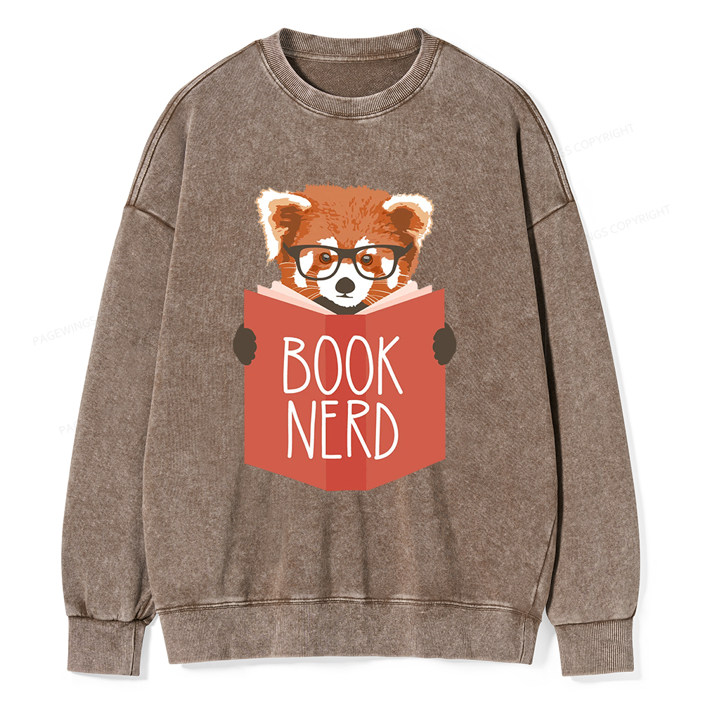 Pagewings Book Nerd Unisex Washed Sweatshirt