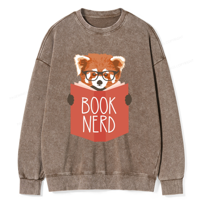 Pagewings Book Nerd Unisex Washed Sweatshirt