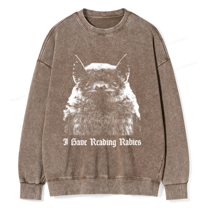 Pagewings I Have Reading Rabies Unisex Washed Sweatshirt