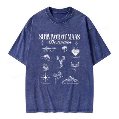 Pagewings Survivor of Maas Unisex Washed T-shirt
