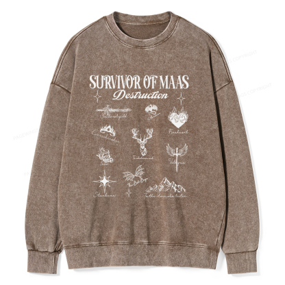 Pagewings Survivor of Maas Unisex Washed Sweatshirt