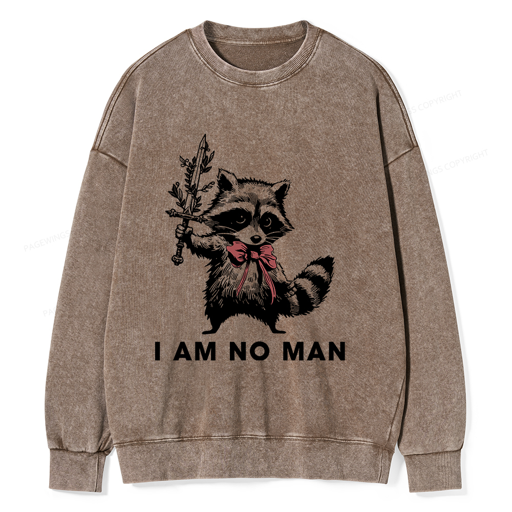 Pagewings I Am No Man Unisex Washed Sweatshirt