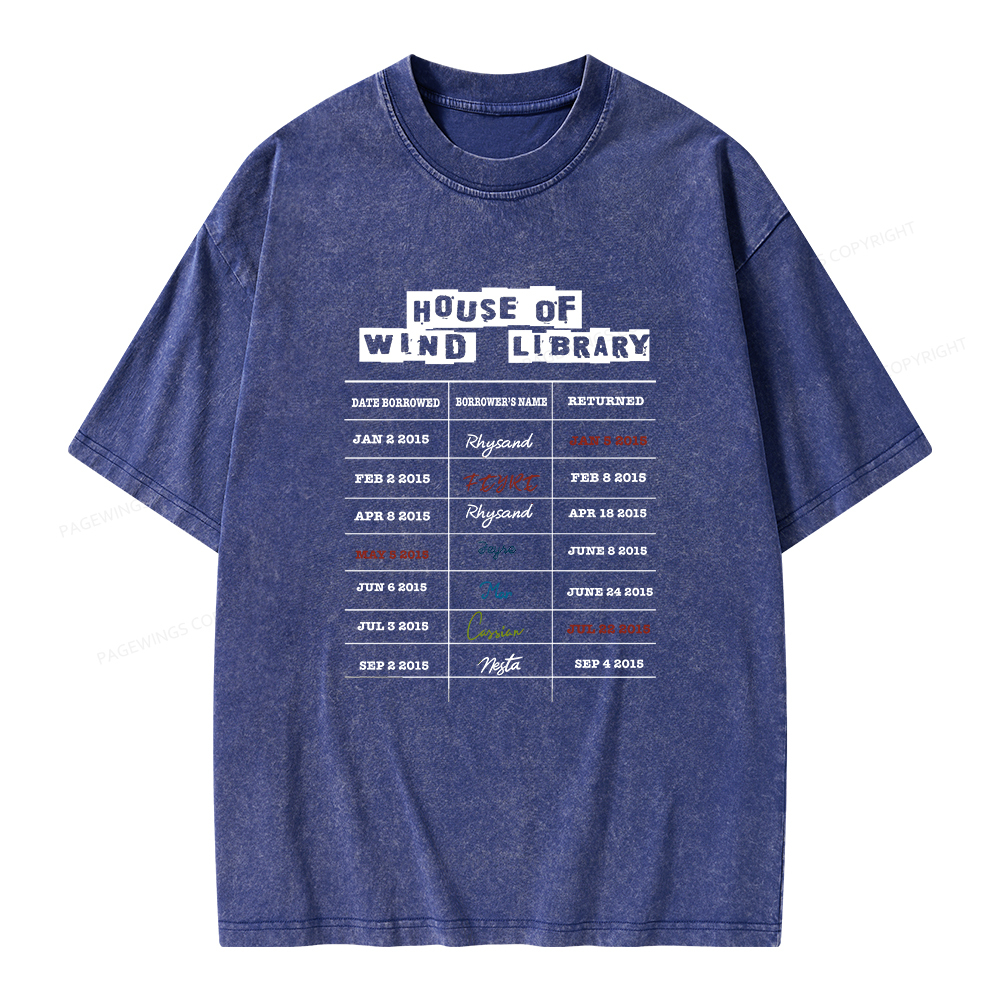 Pagewings House Of Wind Library Unisex Washed T-shirt