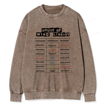 Pagewings House Of Wind Library Unisex Washed Sweatshirt