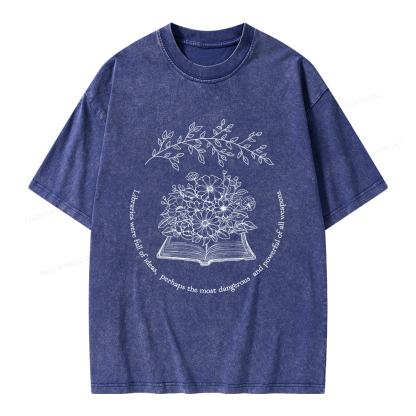 Pagewings Libraries Were Full Of Ideas Unisex Washed T-shirt