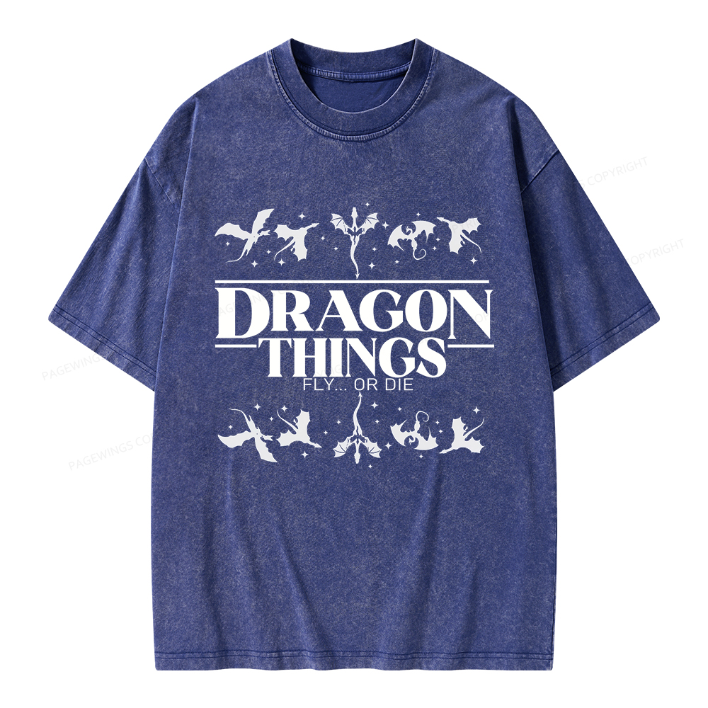 Pagewings Dragon Things Unisex Washed T-shirt