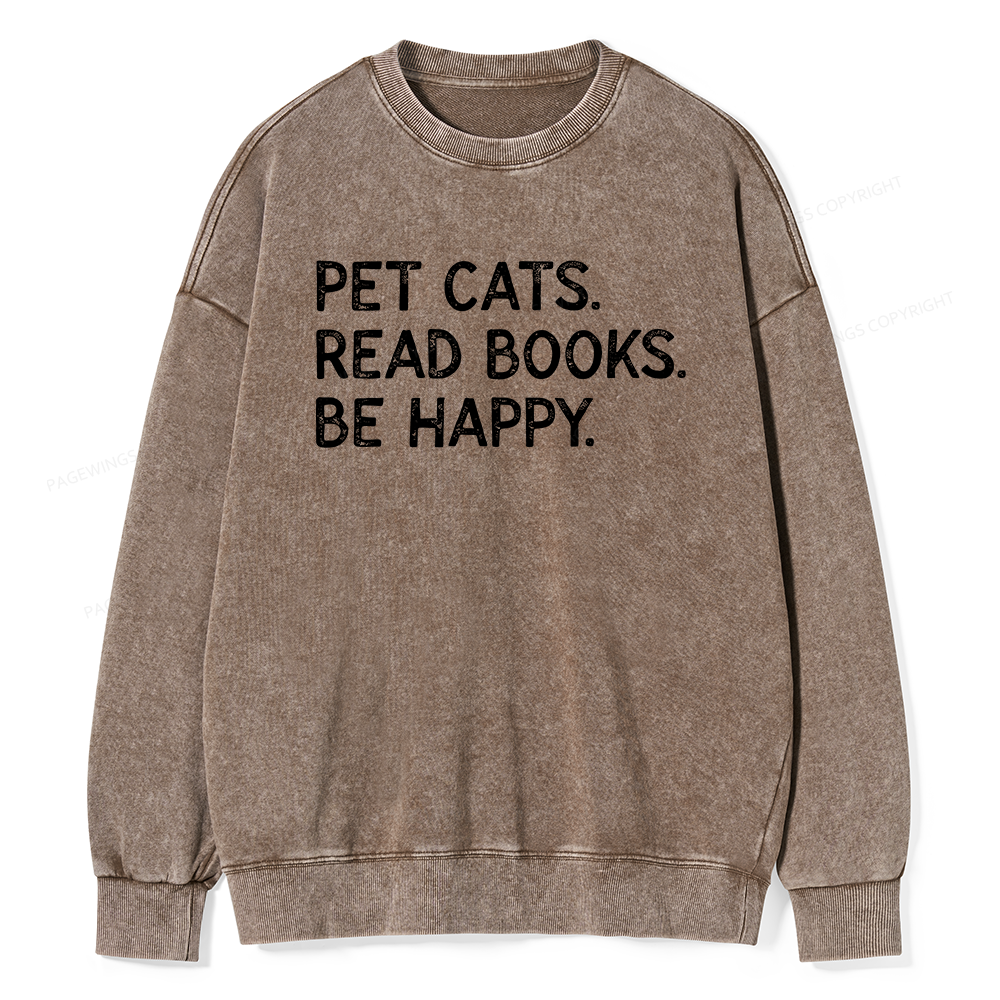 Pagewings Dogs Reading Books Unisex Washed Sweatshirt