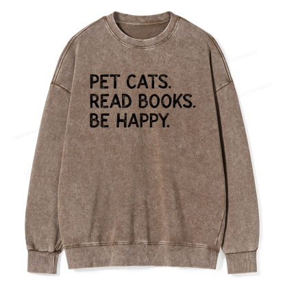 Pagewings Dogs Reading Books Unisex Washed Sweatshirt