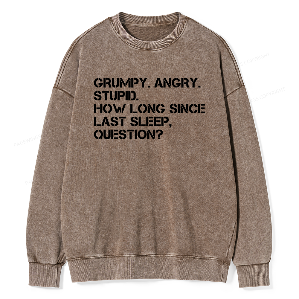 Pagewings Grumpy Rocky Quote Unisex Washed Sweatshirt