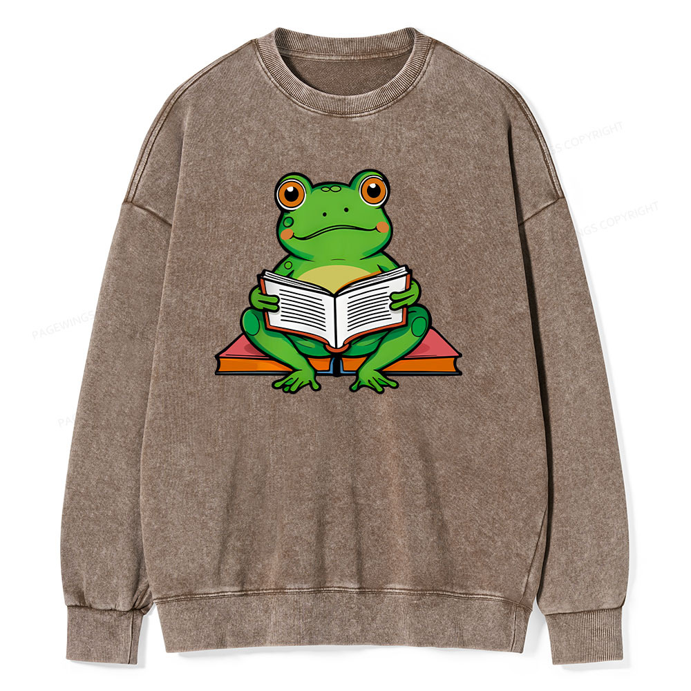 Pagewings reading book T-Shirts Unisex Washed Sweatshirt