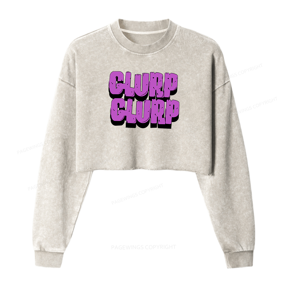 Pagewings Glurp Glurp Washed Crop Sweatshirt