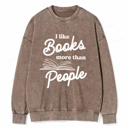 Pagewings Books More Than People Unisex Tee Unisex Washed Sweatshirt