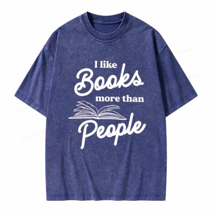 Pagewings Books More Than People Unisex Tee Unisex Washed T-shirt