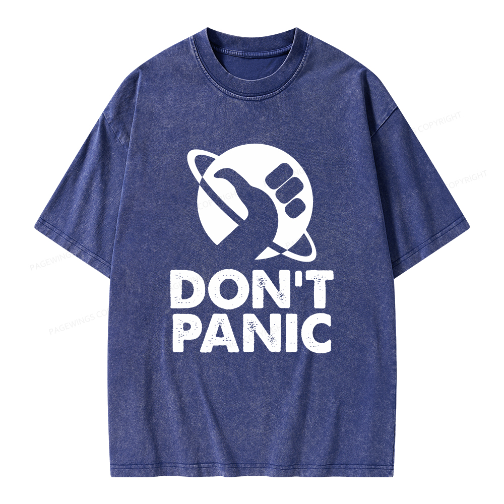 Pagewings Don't Panic Unisex Washed T-shirt