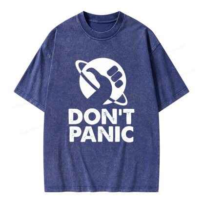Pagewings Don't Panic Unisex Washed T-shirt