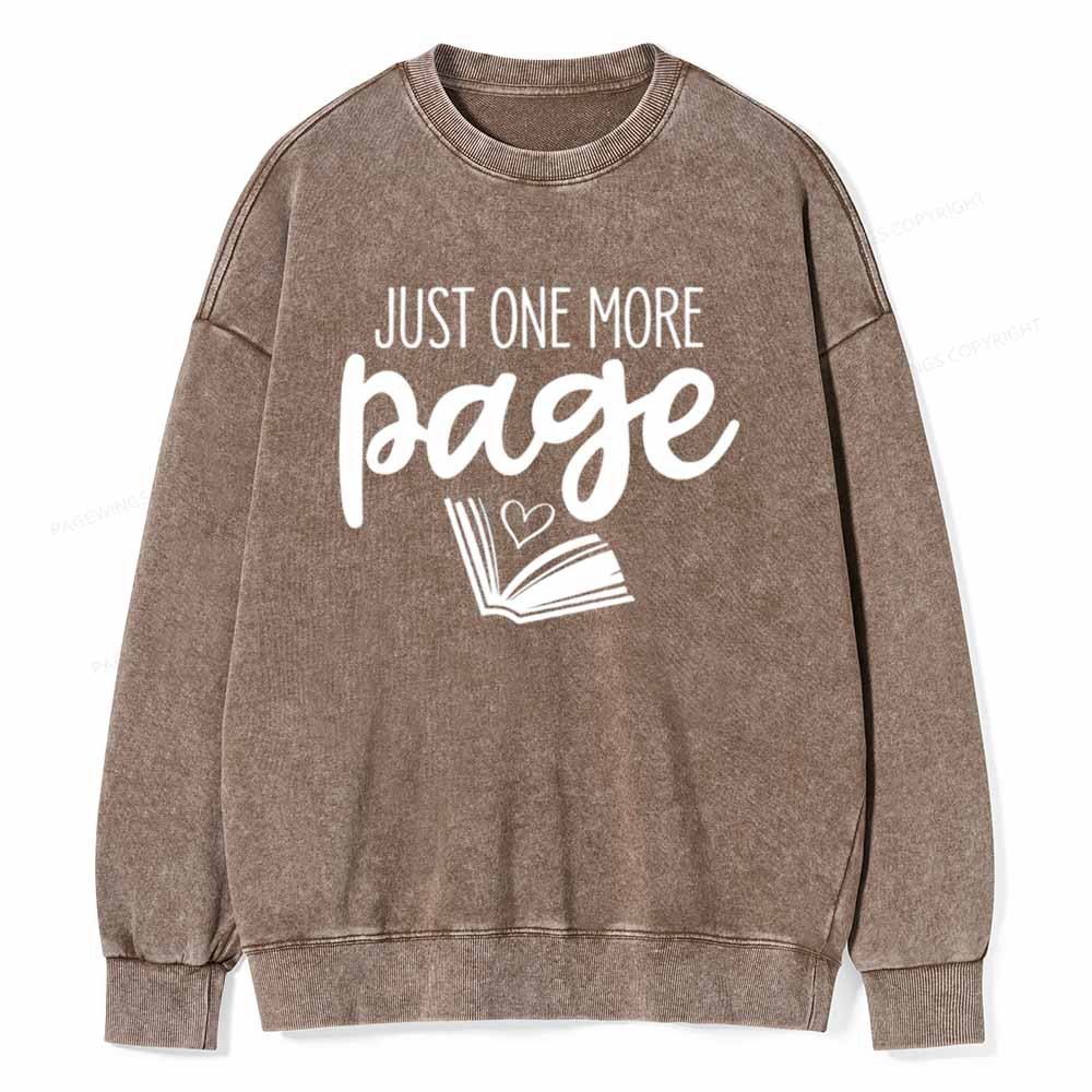 Pagewings Just One More Page Unisex Tee Unisex Washed Sweatshirt