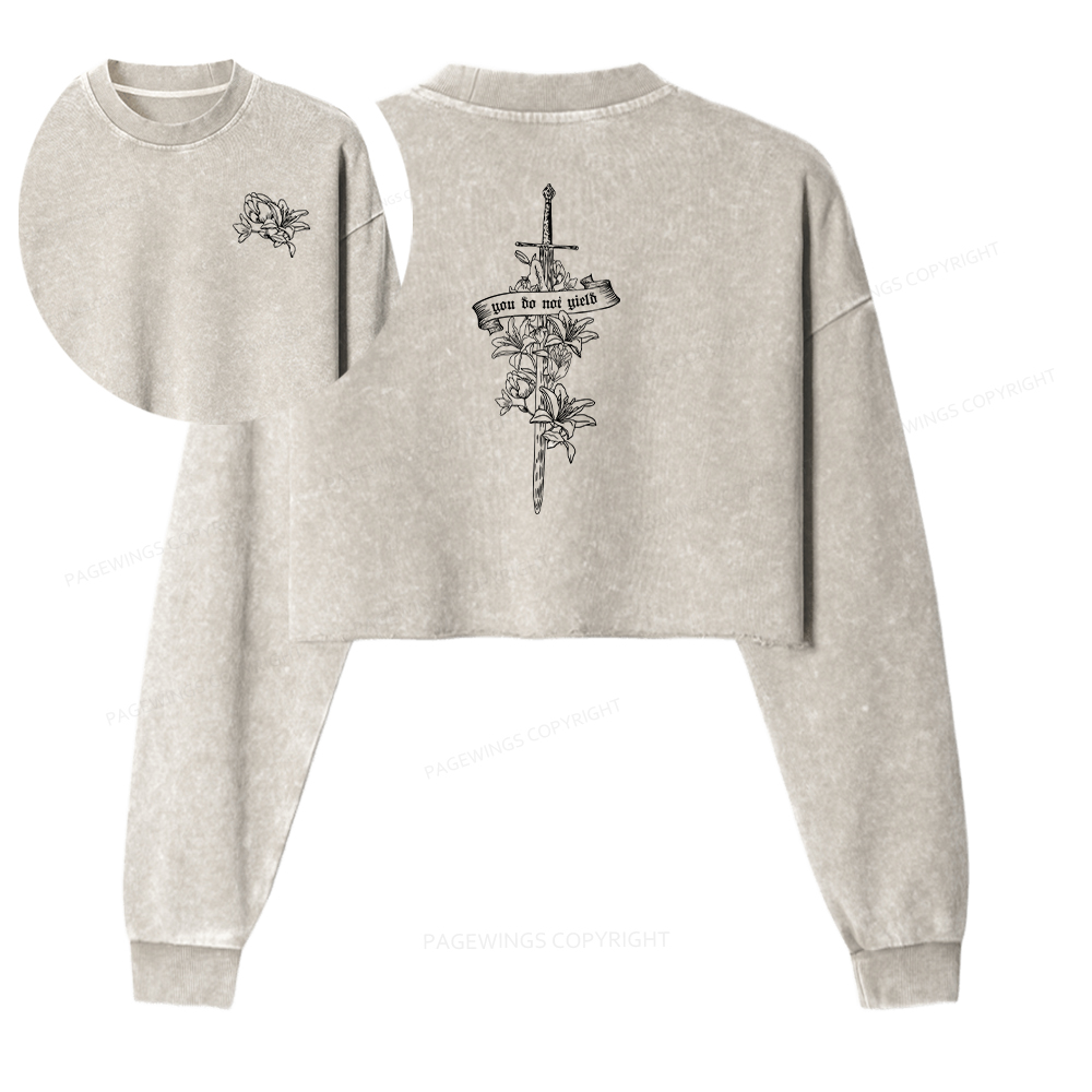 Pagewings You Do Not Yield Washed Crop Sweatshirt