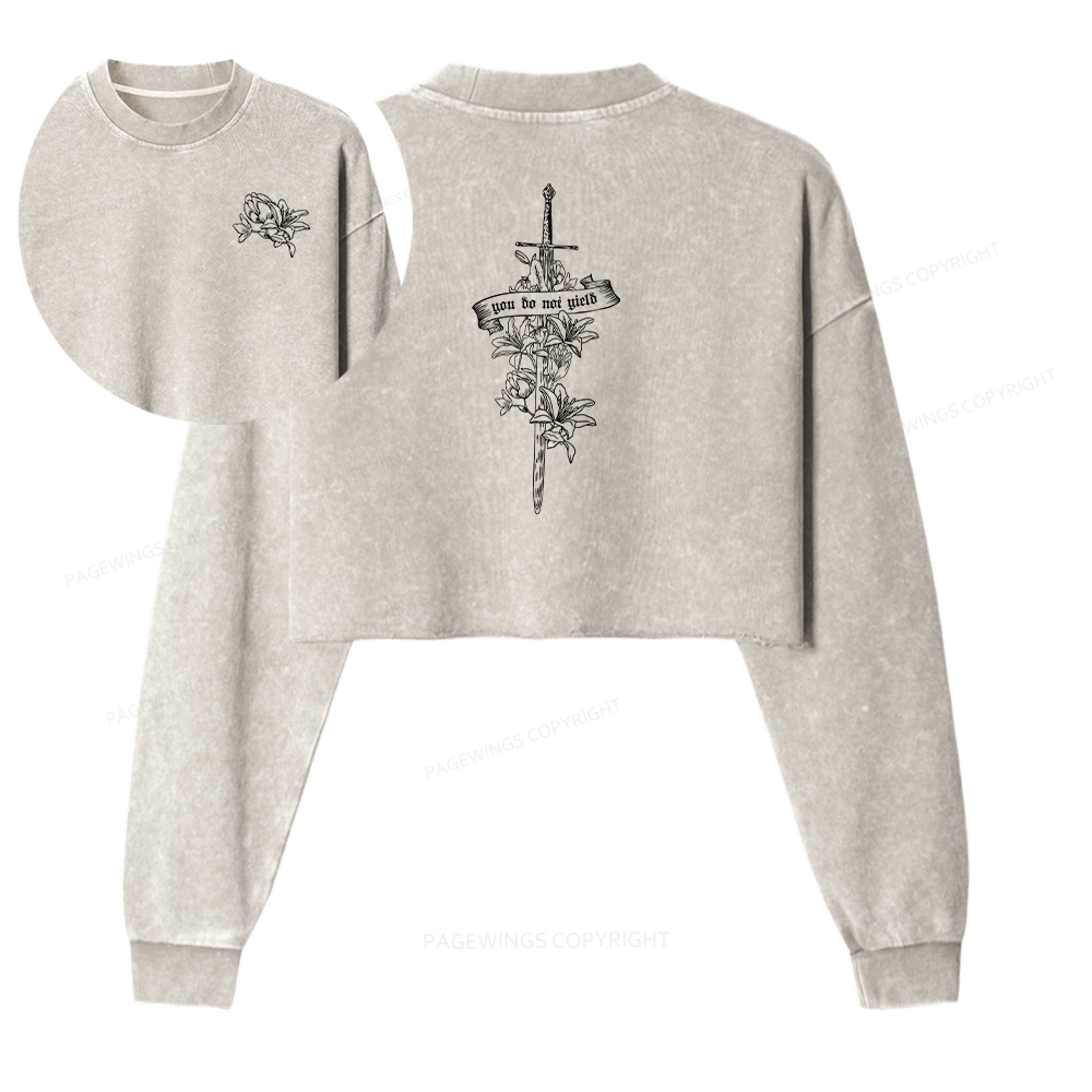 Pagewings You Do Not Yield Washed Crop Sweatshirt