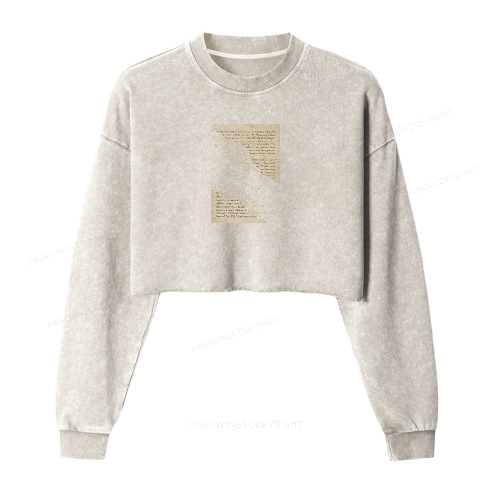 Pagewings To Whatever End Washed Crop Sweatshirt