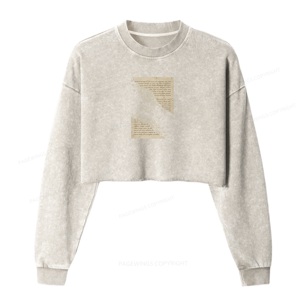 Pagewings To Whatever End Washed Crop Sweatshirt