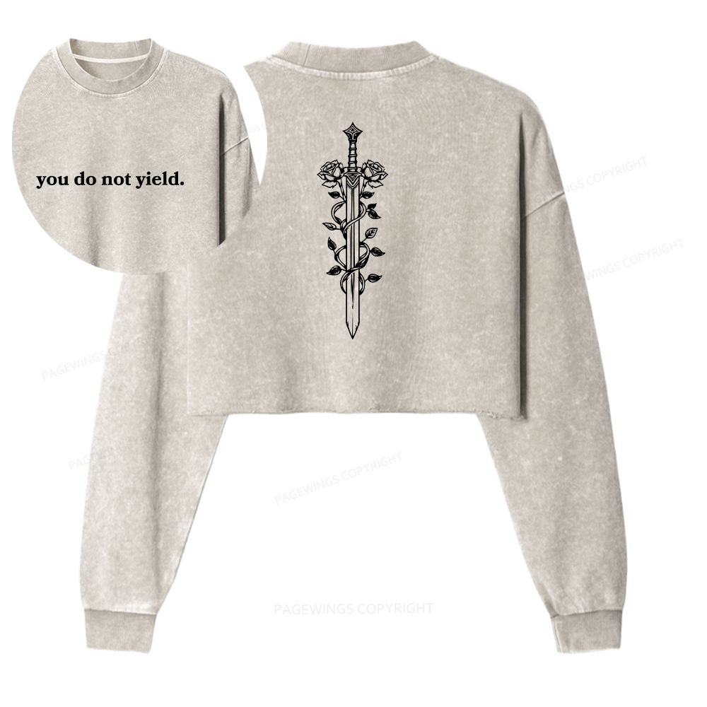 Pagewings Throne of Glass Merch TOG Shirt Aelin Galathynius Washed Crop Sweatshirt