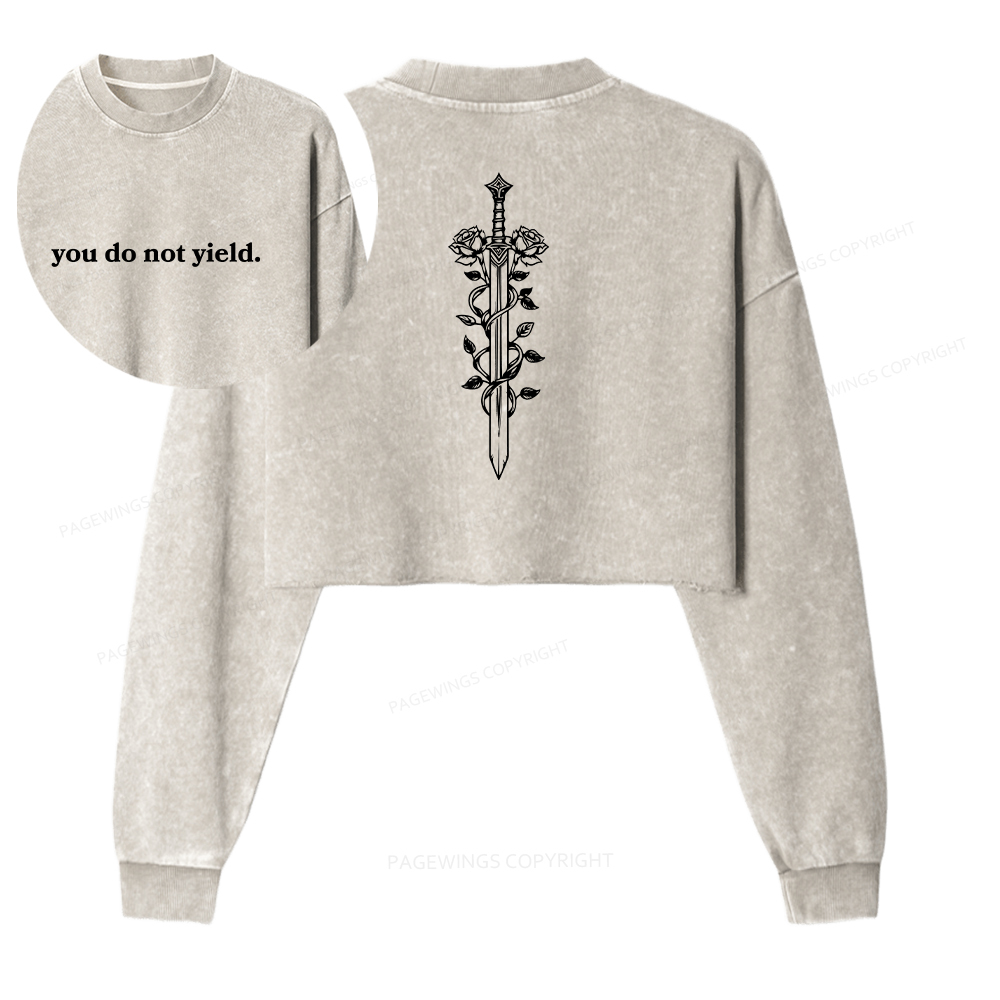 Pagewings Throne of Glass Merch TOG Shirt Aelin Galathynius Washed Crop Sweatshirt
