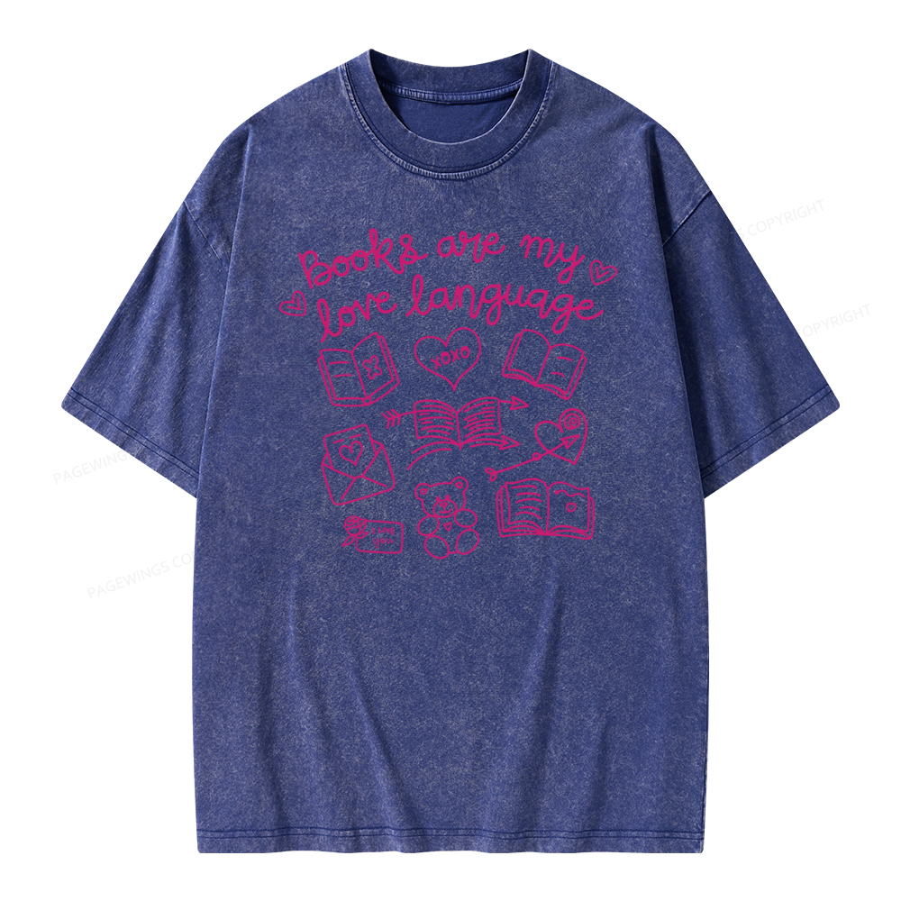 Pagewings Books Are My Love Language Unisex Washed T-shirt