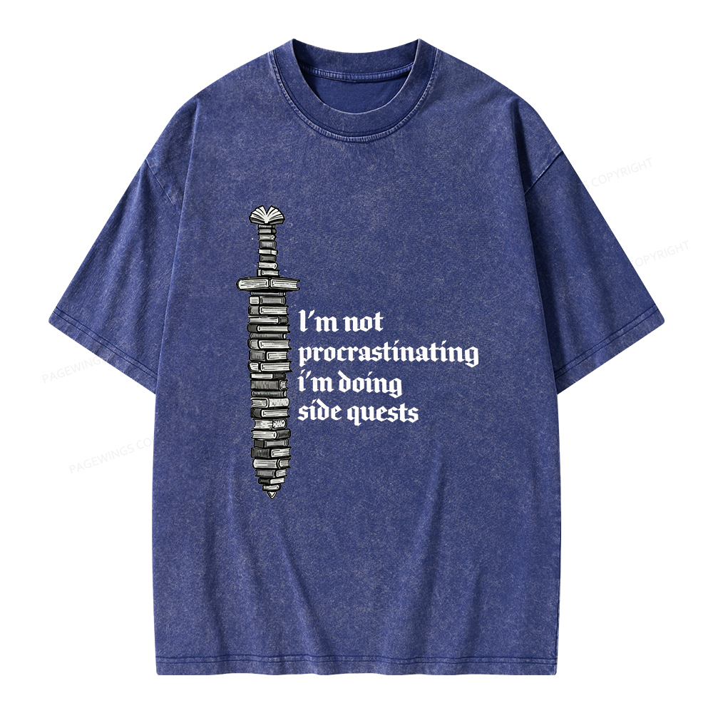 Pagewings I'm Doing Side Quests Unisex Washed T-shirt