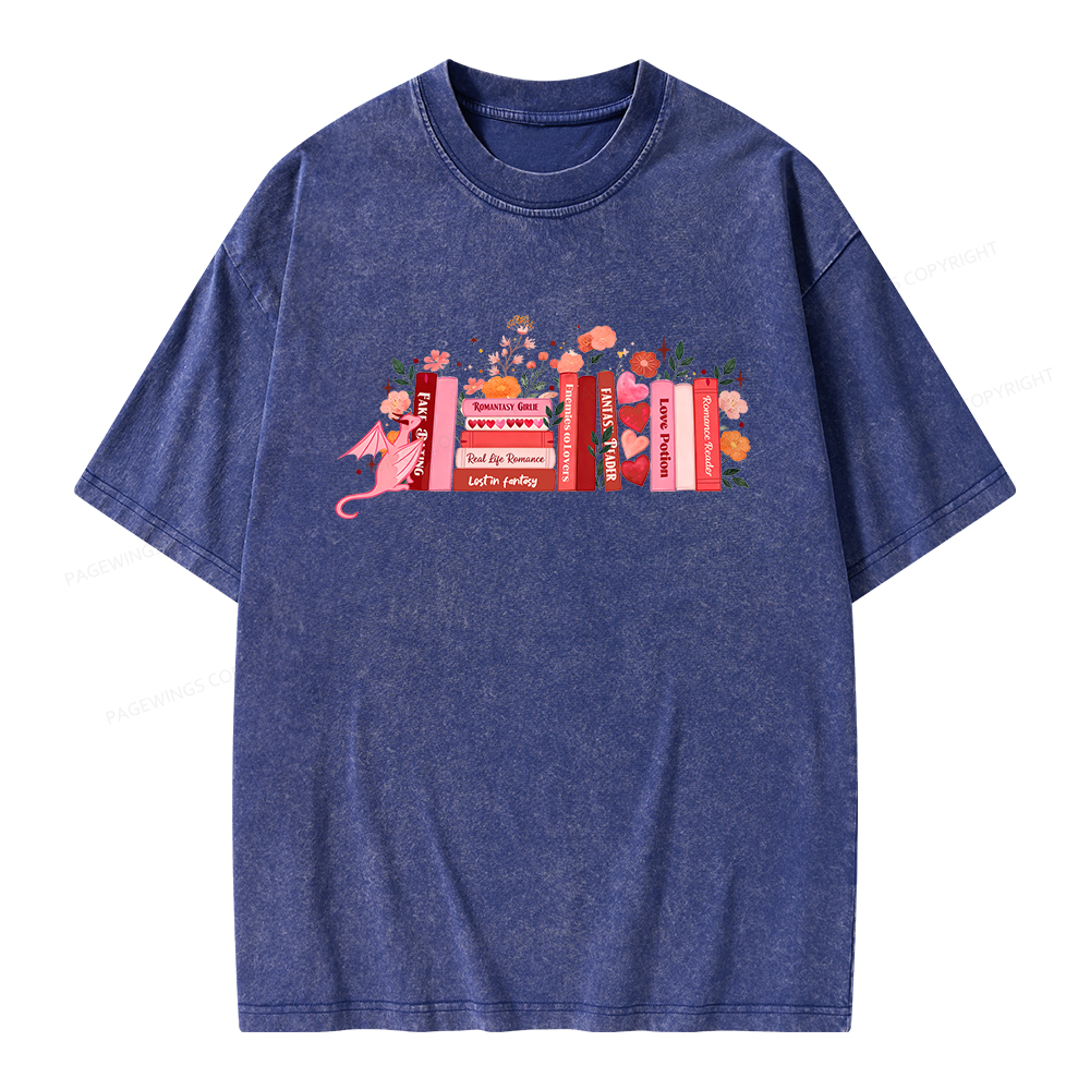 Pagewings Romance Reader Unisex Washed T-shirt
