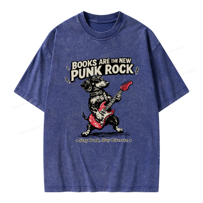 Pagewings Books Are the New Punk Rock Unisex Washed T-shirt