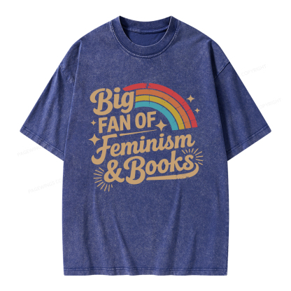 Pagewings Big Fan Of Feminism & Books Unisex Washed T-shirt