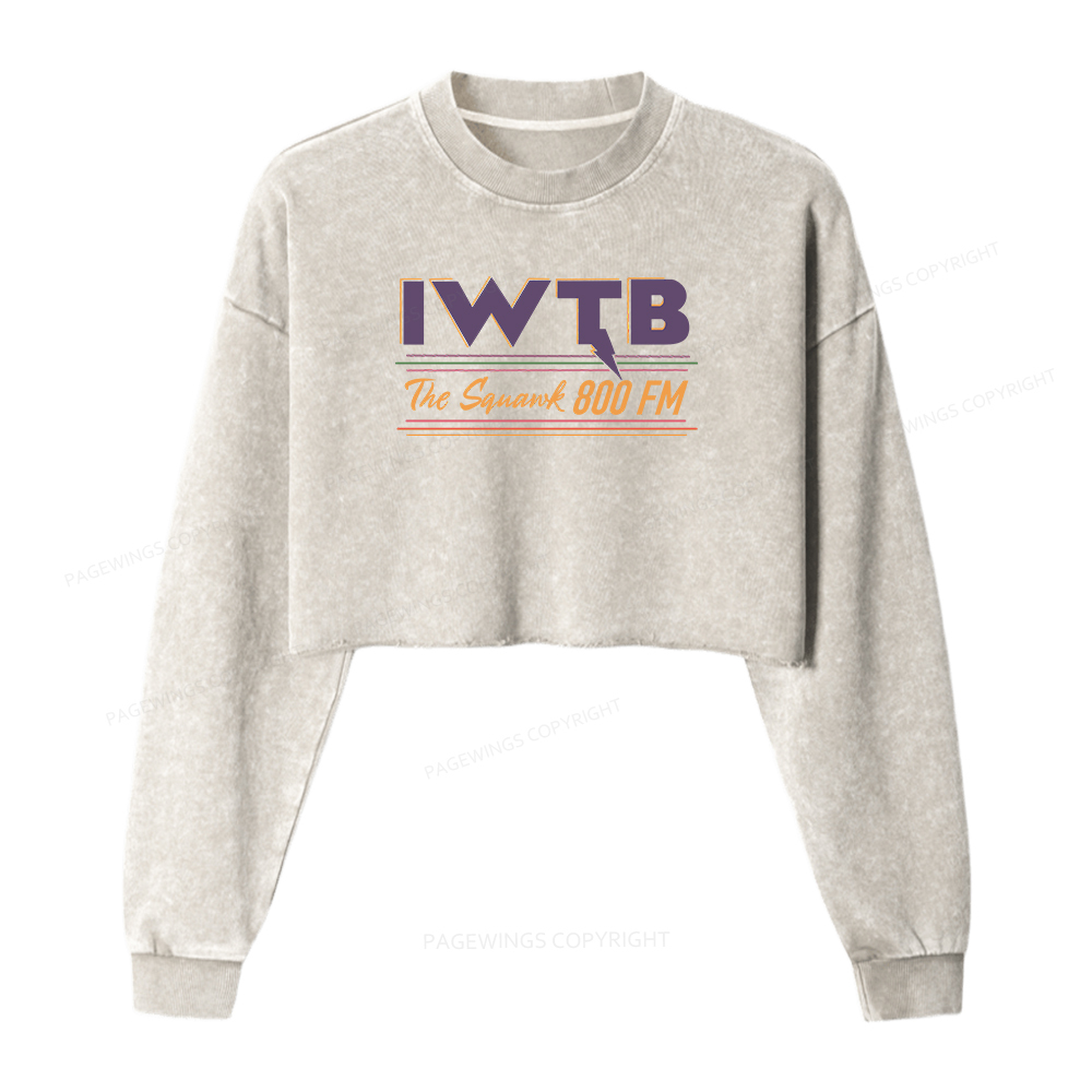 Pagewings I’m With The Banned Washed Crop Sweatshirt