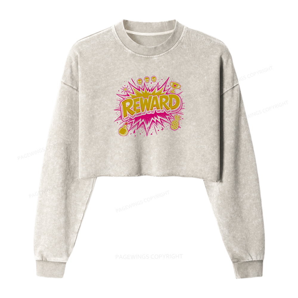 Pagewings Reward Washed Crop Sweatshirt