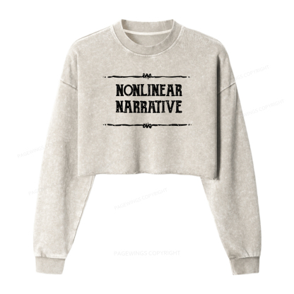 Pagewings Nonlinear Narrative Washed Crop Sweatshirt