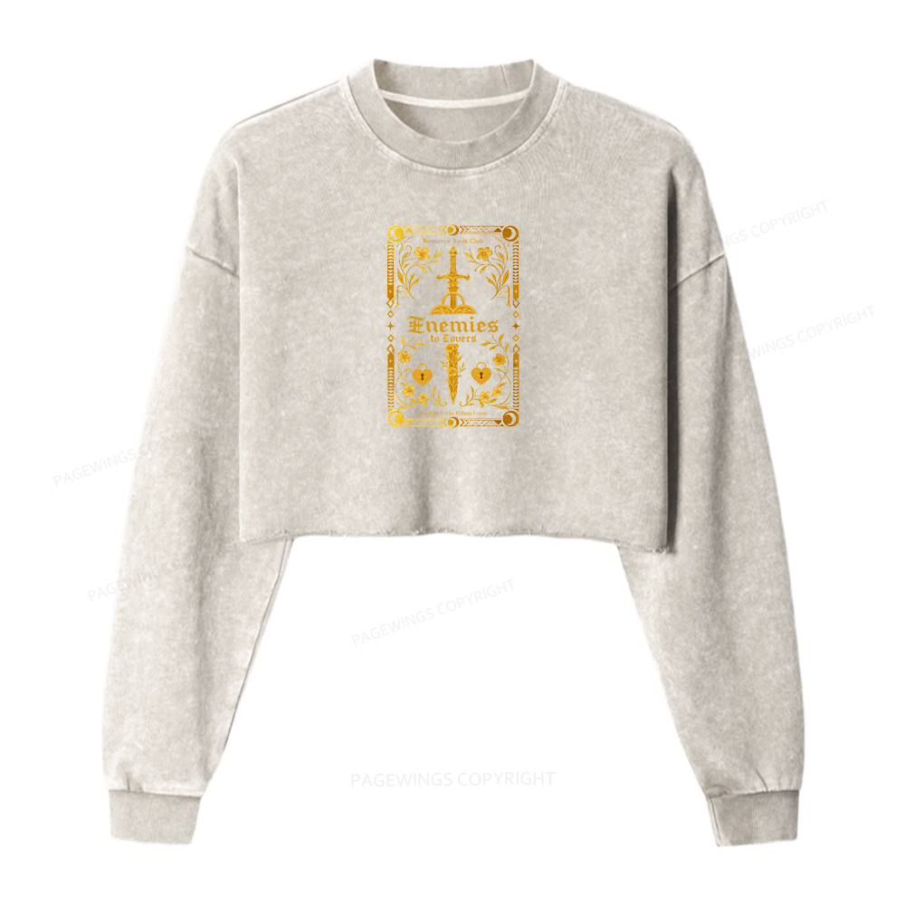 Pagewings Enemies to Lovers Washed Crop Sweatshirt