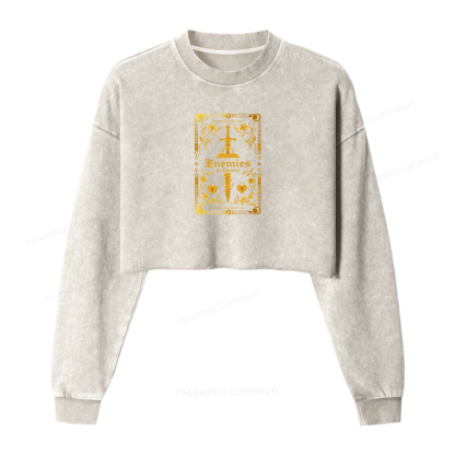 Pagewings Enemies to Lovers Washed Crop Sweatshirt