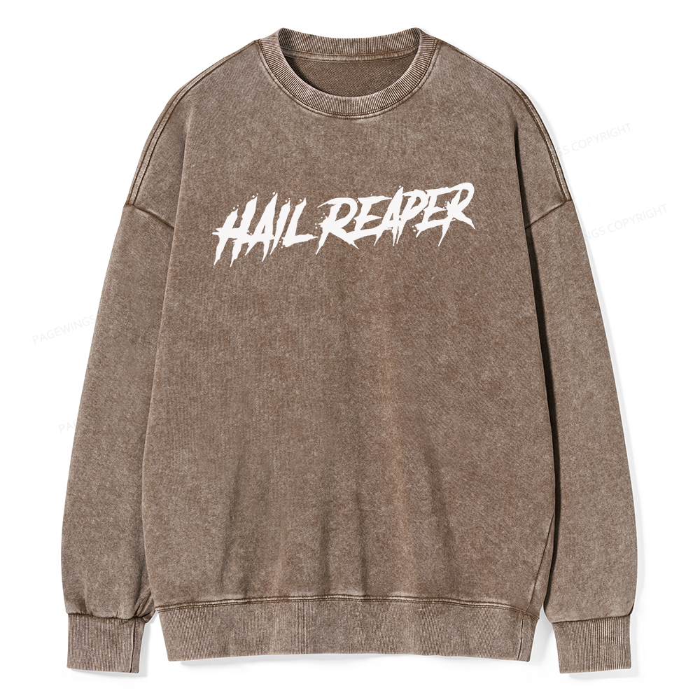 Pagewings Hail Reaper Unisex Washed Sweatshirt
