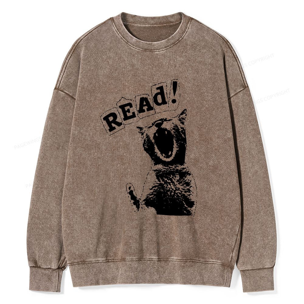 Pagewings Read Unisex Washed Sweatshirt