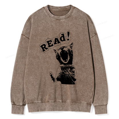 Pagewings Read Unisex Washed Sweatshirt