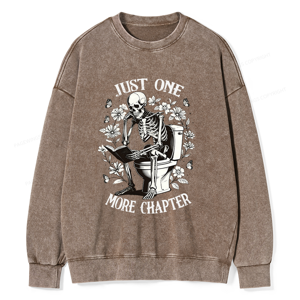 Pagewings Just One More Chapter Unisex Washed Sweatshirt
