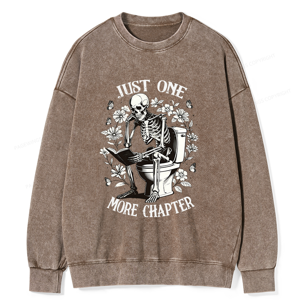 Pagewings Just One More Chapter Unisex Washed Sweatshirt