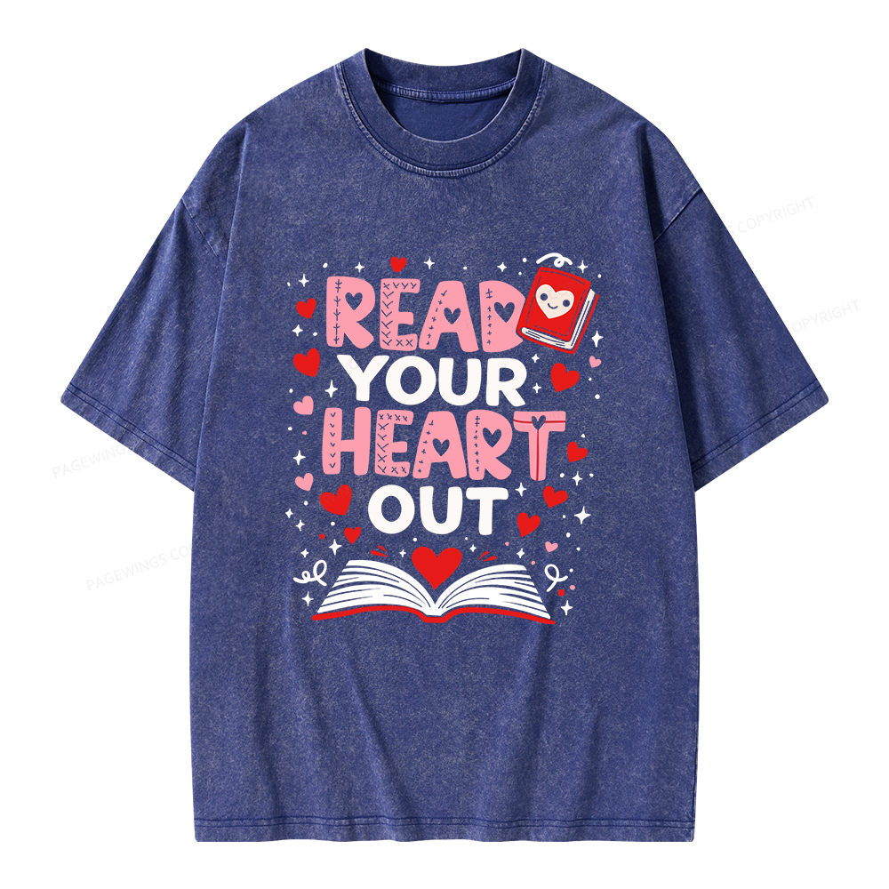 Pagewings Read Your Heart Out Valentine Unisex Washed T-shirt