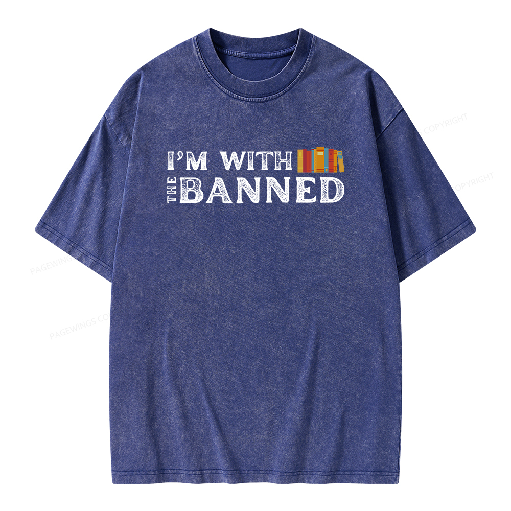 Pagewings I'm With The Banned Unisex Washed T-shirt