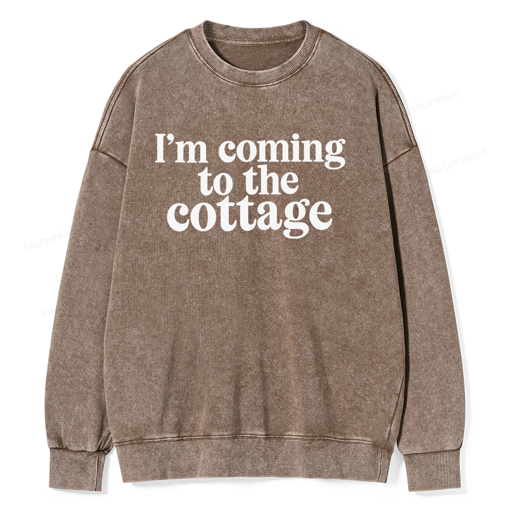 Pagewings I'm Coming To The Cottage Unisex Washed Sweatshirt