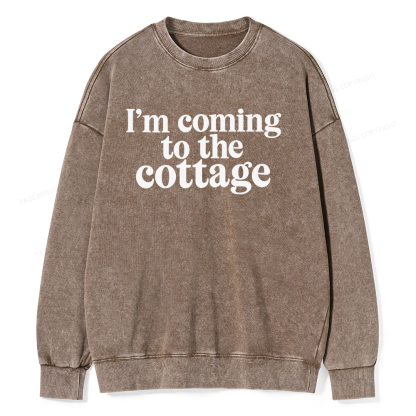 Pagewings I'm Coming To The Cottage Unisex Washed Sweatshirt