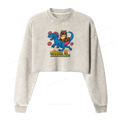 Pagewings Mongo is Appalled Washed Crop Sweatshirt