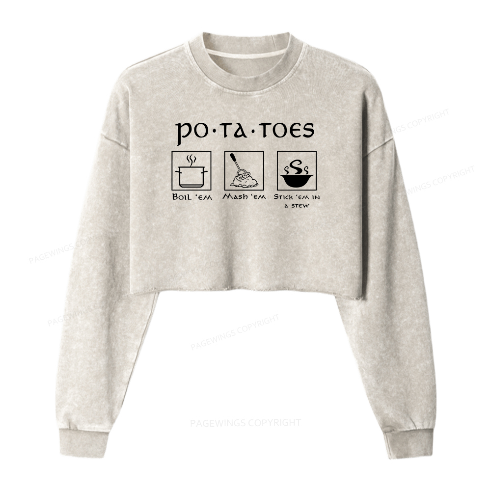 Pagewings Potatoes Washed Crop Sweatshirt