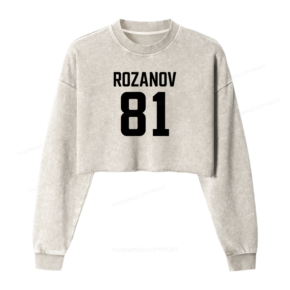 Pagewings Romantic Books Washed Crop Sweatshirt